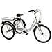 Bici A Tre Ruote Misura 24 Bicicletta Unisex Tr24 Con Cambio 6v Telaio In Alluminio Completa Di Accessori E Luci A Led - 47 Argento - Foto miniatura 3