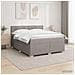 Letto box spring con materasso Tortora 140 x 200 cm Tessuto - Foto miniatura 9