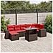 Set Divani da Giardino 8 pz con Cuscini Marrone in Polyrattan - Foto miniatura 2