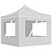 Gazebo Pieghevole con Pareti in Alluminio 3x3 m Bianco - Foto miniatura 1