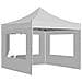Gazebo Pieghevole con Pareti in Alluminio 3x3 m Bianco - Foto miniatura 4