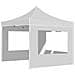 Gazebo Pieghevole con Pareti in Alluminio 3x3 m Bianco - Foto miniatura 5