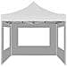 Gazebo Pieghevole con Pareti in Alluminio 3x3 m Bianco - Foto miniatura 6