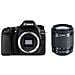 Kit Fotocamera Digitale Reflex EOS 80D Nero Sensore CMOS 24.2 Mpx Full HD + Obiettivo EF-S 18-55mm f / 3.5-5.6 IS STM - Foto miniatura 1