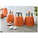 Swka1024on Retro Set Di 3 Barattoli Cucina Da 1,2 L, Ermetico Té, Spezie, Design Vintage Arancione - Foto miniatura 3