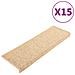 Tappeti Adesivi Scale Aspetto Sisal 15pz 65x21x4cm Beige Chiaro - Foto miniatura 1