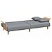 Divano Letto Con Braccioli Grigio Chiaro In Tessuto - Foto miniatura 3