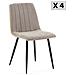 Pack 4 Sedie Sagi Rivestite In Tessuto Beige - Foto miniatura 1