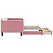 Divano Letto Estraibile Con Cassetti Rosa 100x200 Cm Velluto - Foto miniatura 3