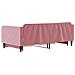 Divano Letto Estraibile Con Cassetti Rosa 100x200 Cm Velluto - Foto miniatura 4