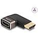 Adattatore Hdmi Maschio A Femmina Angolato A 90 ã‚â° A Sinistra 8k 60 Hz Grigio Metallo - Foto miniatura 1