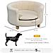 Divano per Cani e Gatti Imbottito con Schienale e Cuscino Rimovibile, 65x64x37cm, Crema - Foto miniatura 3