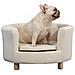 Divano per Cani e Gatti Imbottito con Schienale e Cuscino Rimovibile, 65x64x37cm, Crema - Foto miniatura 1