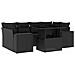 Set Divani Da Giardino Con Cuscini 7pz Nero Polyrattan - Foto miniatura 2