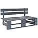 Divano Centrale Da Giardino Pallet Legno Pino Impregnato Grigio - Foto miniatura 1