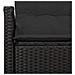 Divano da Giardino a 2 Posti con Cuscini Nero in Rattan Sintetico - Foto miniatura 6