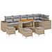 Set di Divani da Giardino in Polyrattan Beige 10 pezzi con Cuscini di , Set di Mobili da Giardino in Polyrattan Beige 4 pezzi con Cuscini di - Foto miniatura 1