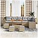 Set di Divani da Giardino in Polyrattan Beige 10 pezzi con Cuscini di , Set di Mobili da Giardino in Polyrattan Beige 4 pezzi con Cuscini di - Foto miniatura 3