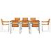 Set da Pranzo da Giardino  9 Pezzi in Legno Massello di Acacia, Tavolo da Pranzo Esterno  200x90x74.5 cm in Legno Massello di Acacia - Foto miniatura 7