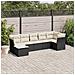 Set Divani da Giardino con Cuscini 7pz Nero Polyrattan - Foto miniatura 2