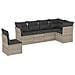 Set Divano da Giardino 6pz con Cuscini Grigio Chiaro Polyrattan - Foto miniatura 1