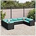 Set Salotto da Giardino con Cuscini 9pz Nero in Polyrattan - Foto miniatura 2