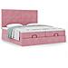Struttura Letto Pouf con Materassi Rosa 180x200 cm Velluto - Foto miniatura 4