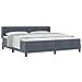 Letto Box Spring con Materasso Nero 100x200 cm in Velluto - Foto miniatura 3