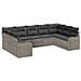 Set Divano da Giardino con cuscino 9 pcs Grigio Poly Rattan - Foto miniatura 1