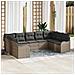 Set Divano da Giardino con cuscino 9 pcs Grigio Poly Rattan - Foto miniatura 2