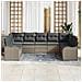 Set Divano da Giardino con cuscino 9 pcs Grigio Poly Rattan - Foto miniatura 3