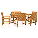 Set da Pranzo per Giardino 6 pcs Marrone 150 x 90 x 74 cm - Foto miniatura 8