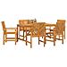 Set da Pranzo per Giardino 6 pcs Marrone 150 x 90 x 74 cm - Foto miniatura 9