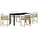 Set da Pranzo per Giardino 5 pcs Beige polyrattan - Foto miniatura 1