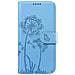 Custodia A Portafoglio Per Iphone 16 Pro Max Premium Design Fiori Farfalla, Blu Chiaro - Foto miniatura 3