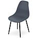 WAT Sedia da scrivania moderna in ardesia scura con gambe nere x4 - Foto miniatura 3