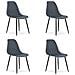 WAT Sedia da scrivania moderna in ardesia scura con gambe nere x4 - Foto miniatura 1