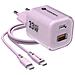 Caricabatterie Da Casa Originale Gan 33wpd 1x Usb-a 1x Usb-c Fino 33w Purple Per Smartphone - Foto miniatura 1