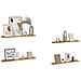 Scaffale da parete con lo scaffale 4 pcs Marrone 80 x 9 x 3 cm - Foto miniatura 3