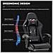 Sedia Da Gaming Sedia Da Computer Ergonomica Con Poggiapiedi, Supporto Lombare, Poggiatesta, Rotazione A 360° E Schienale Alto, Nero - Foto miniatura 5