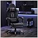 Sedia Da Gaming Sedia Da Computer Ergonomica Con Poggiapiedi, Supporto Lombare, Poggiatesta, Rotazione A 360° E Schienale Alto, Nero - Foto miniatura 7