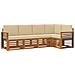 Set divani 5 pcs Naturale e Beige Legno di Acacia Massello - Foto miniatura 1