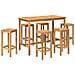 Set Bar da Esterno 7 pcs Naturale Legno di teak solido - Foto miniatura 1