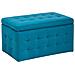 Pouf Ottomano Con Contenitore In Tessuto Blu Marino Michigan - Foto miniatura 31