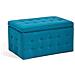 Pouf Ottomano Con Contenitore In Tessuto Blu Marino Michigan - Foto miniatura 24