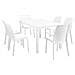 Set Tavolo Da Giardino Rettangolare Fisso Cm 150 X 90 Con 4 Sedie E 2 Poltrone In Wicker Stampato Bianco Da Esterno - Foto miniatura 1