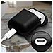 Cover Custodia Airpods 1 E 2 Vera Pelle Ricarica Wireless Nero - Foto miniatura 3