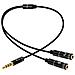Adattatore Splitter Audio Da Jack 3,5 Mm A Microfono Cuffie Compatto 30 Cm Nero - Foto miniatura 1