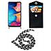 Catena Di Telefoni Cellulari Compatibile Con Samsung Galaxy A20e In Nero Camouflage - Coperchio Protettivo In Silicone Con Anelli D'argento, Cinturino In Corda E Custodia Staccabile - Foto miniatura 7