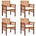 Sedie Da Pranzo Giardino Con Cuscini 4 Pz Legno Massello Acacia - Foto miniatura 4